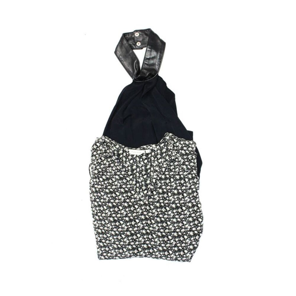 Tylho Reformation Womens Silk Floral Print Hater Blouse Tops Black Size M Lot 2